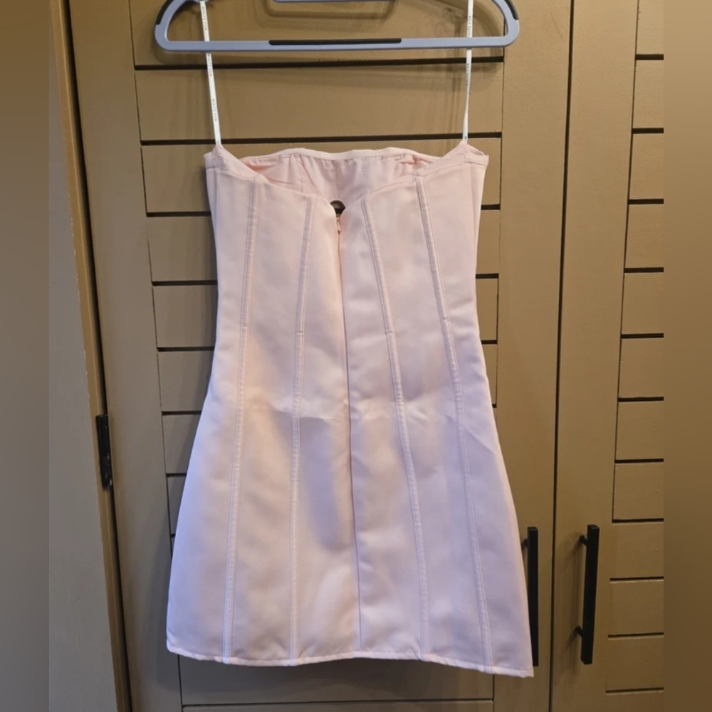 White Fox I Love You Embellished Strapless Mini Dress Baby Pink Size XS - Picture 10 of 10